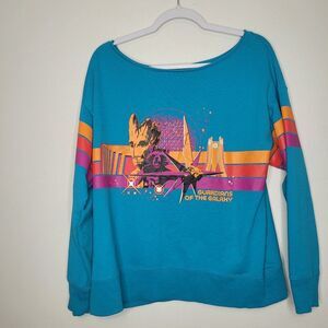 Marvel Guardians of the Galaxy retro wide neck pull over sweatshirt size large